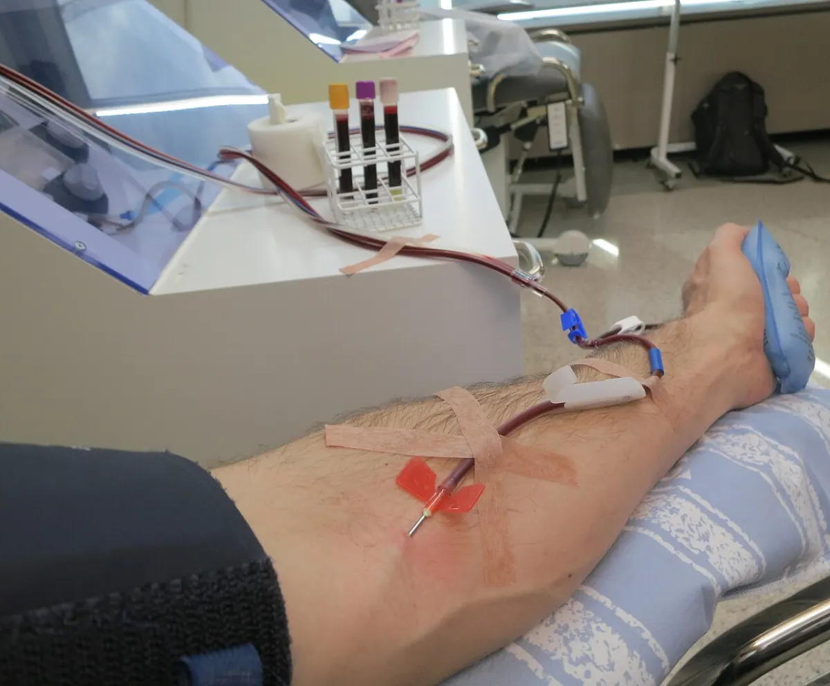 Blood Bank Management System - Donating platelets at Swedish blood donation center April 2025