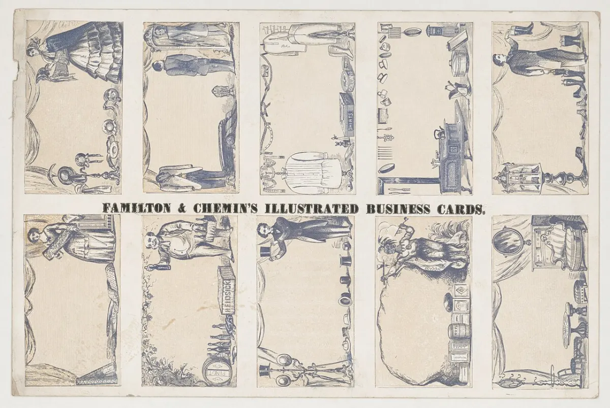Business Card Scanner App - Familton & Chemin's illustrated business cards LCCN2003680929