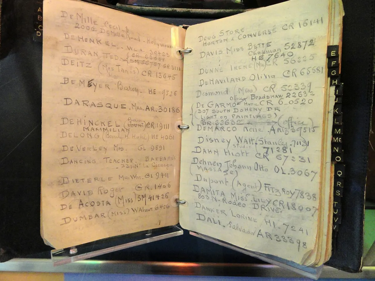 Contact Manager Software - Jack L. Warner's address book - National Museum of American History