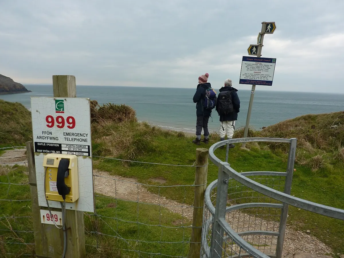 Emergency SOS App - Emergency phone and footpath signs