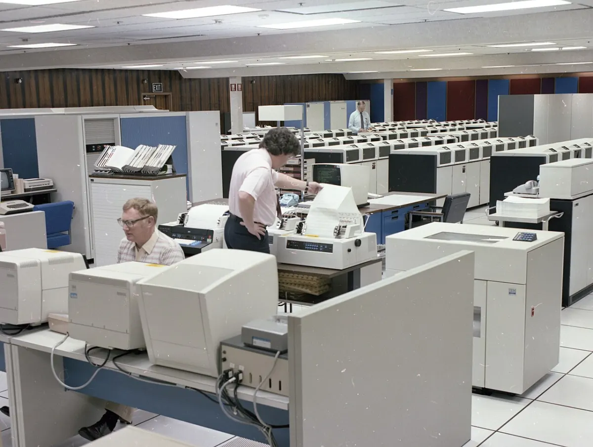 Employee Attendance Software - 23 Convair Negative Image - Convair employees working in office area