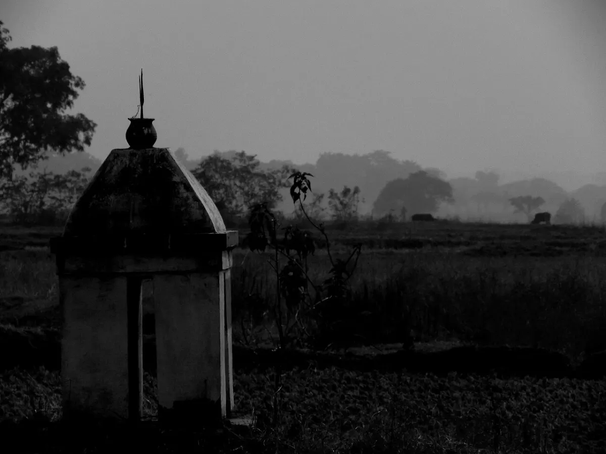 Farm Management System - A shrine in farm fields (West Bengal, India, 2014)