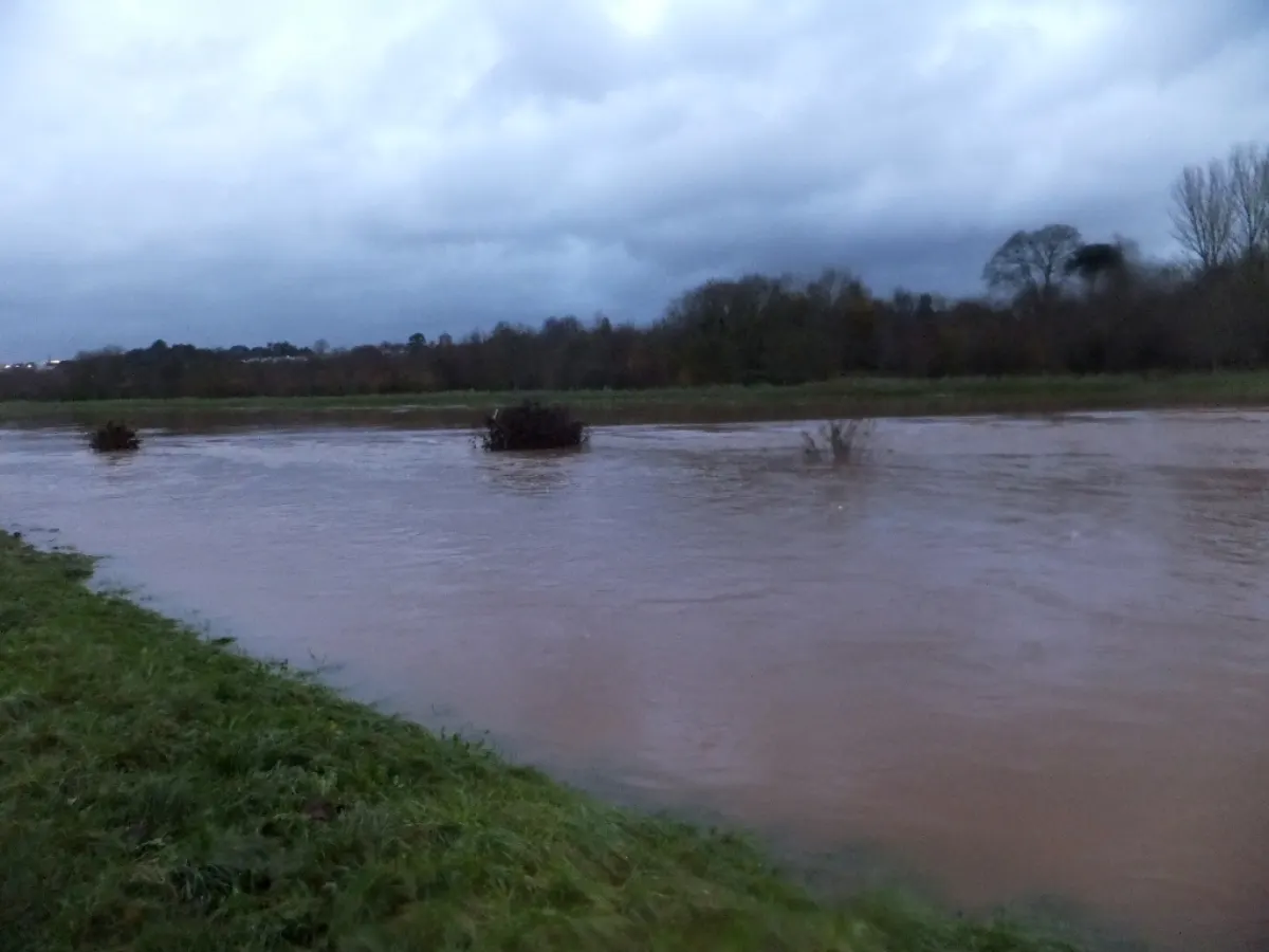 Flood Prediction System - Flood relief channel with flood water
