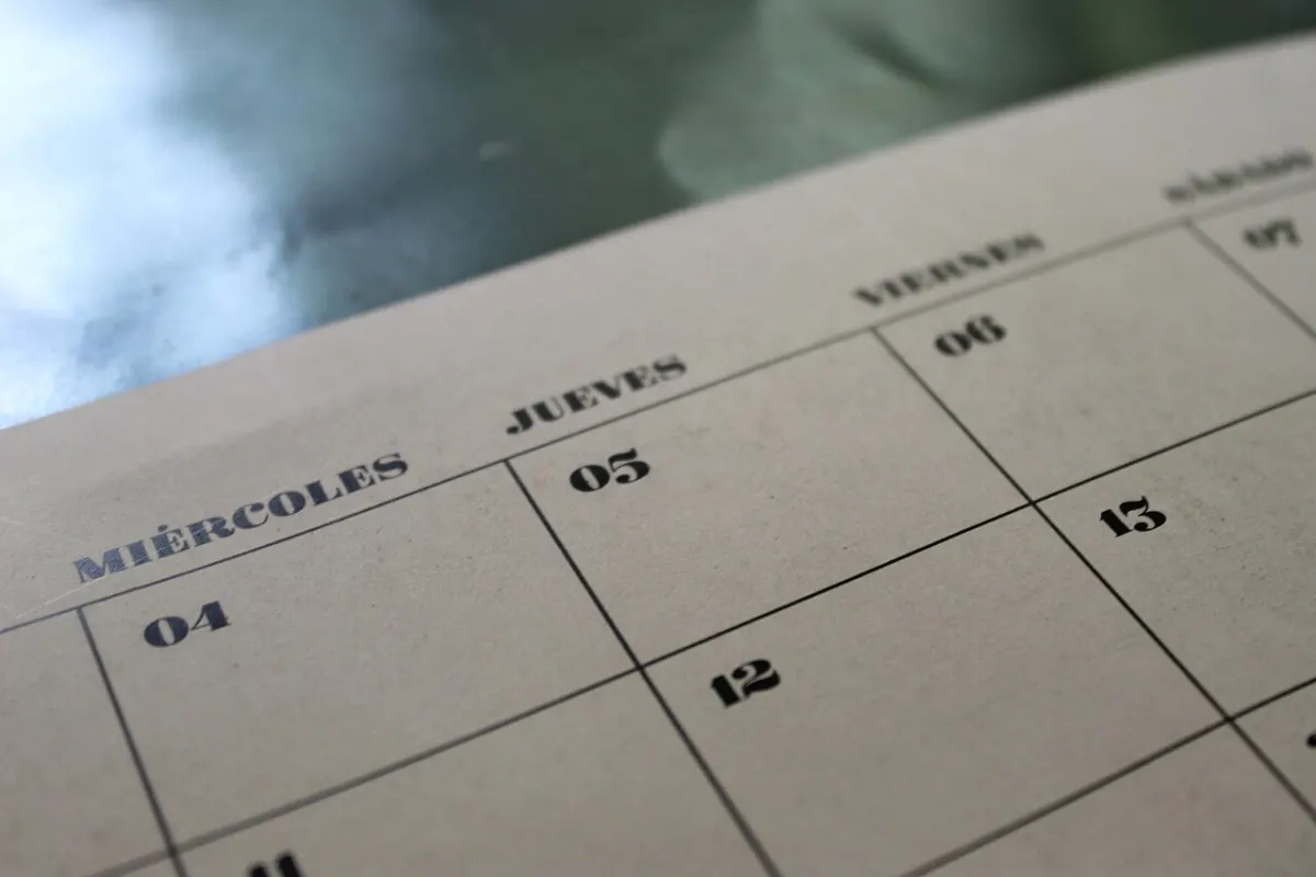 Habit Tracker Desktop App - Close-up of calendar in Spanish - Calendario en español