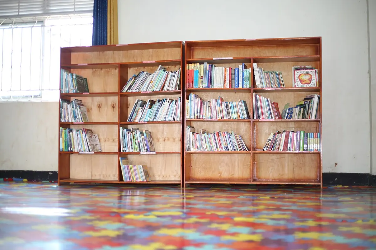 Library Management System - Bookshelves at Mansueto Library, Kiboga
