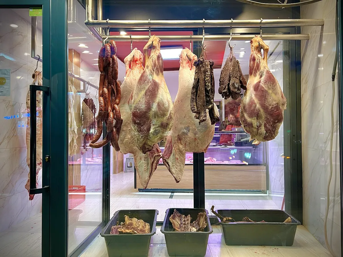 Meat Shop Management System - Prizren, Kosovo 2023-02-04 butcher shop window
