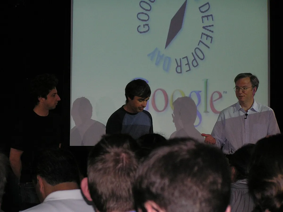 Online Compiler - Larry, Sergey, Eric Schmidt (Google's Geo Developer Day 2006)