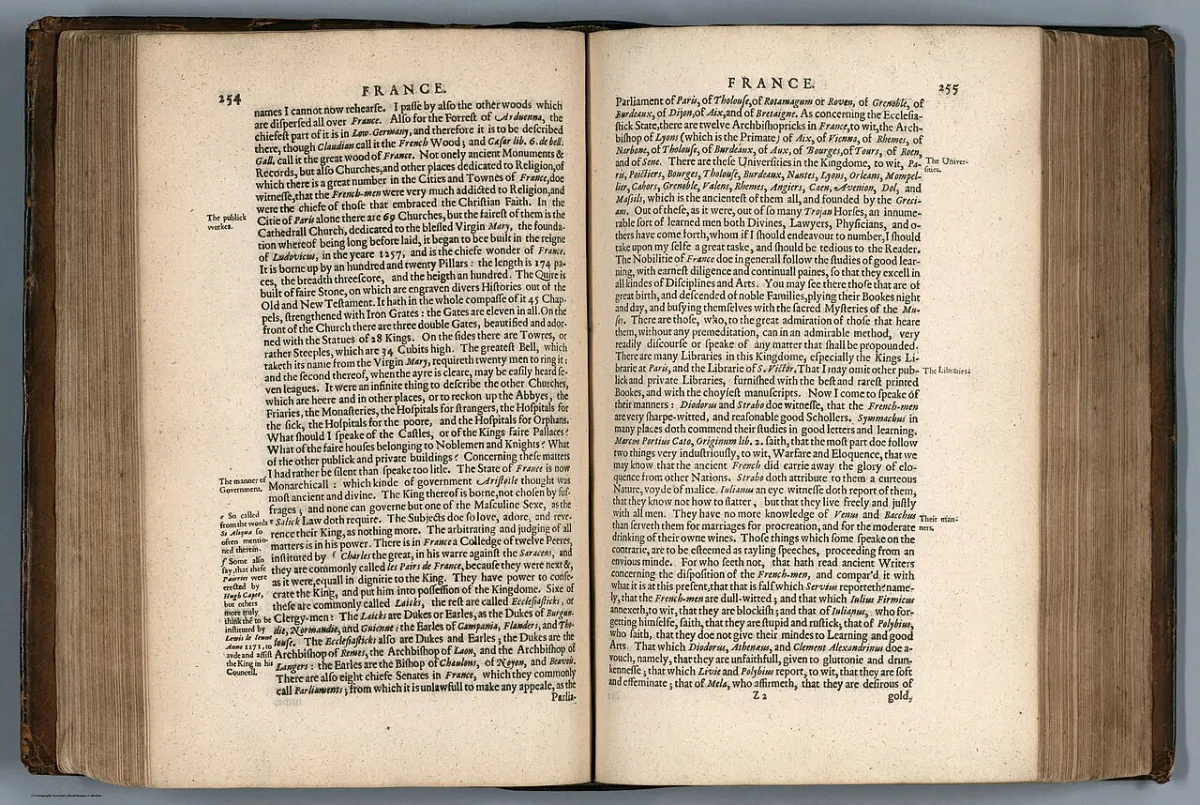 Optical Character Recognition (OCR) - (Text Page to) France. (to accompany) Historia mundi- or Mercator's atlas. London Printed 