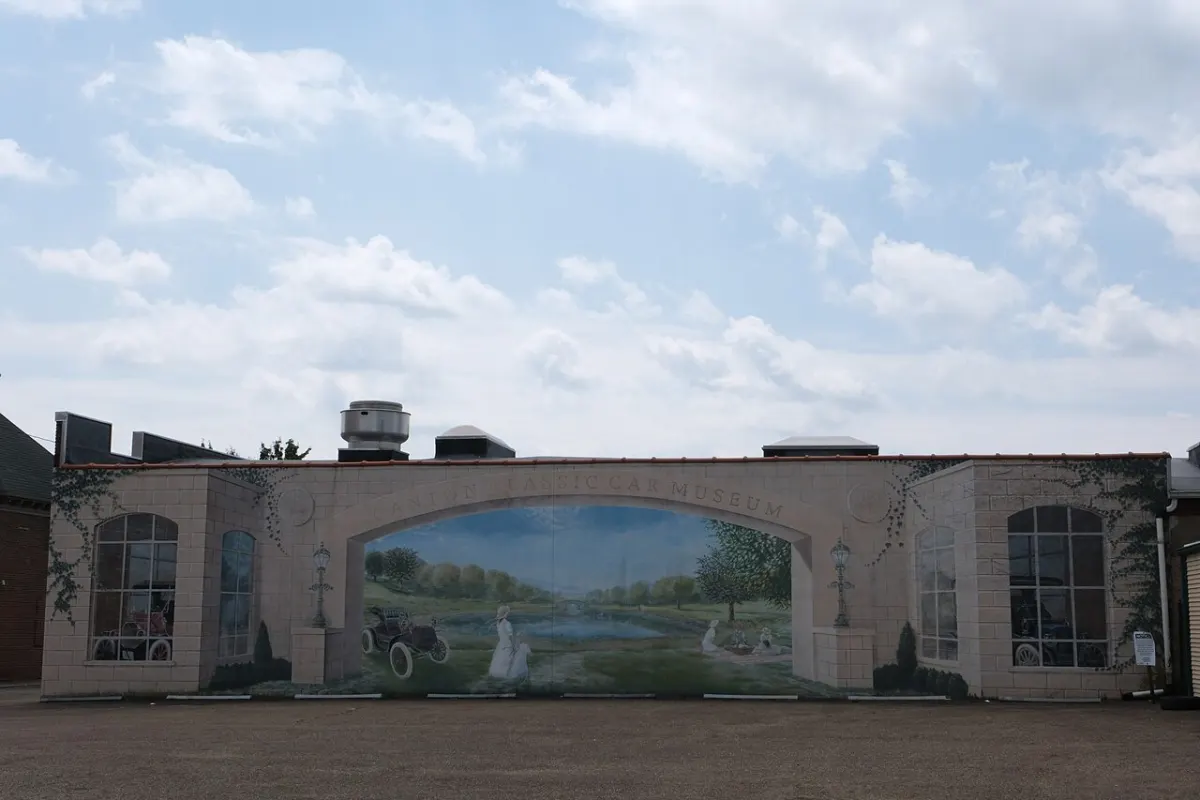 Parking Management System - Canton Classic Car Museum parking lot mural