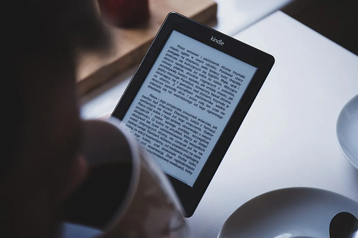PDF Reader App - Reading on an e-book reader (Unsplash)
