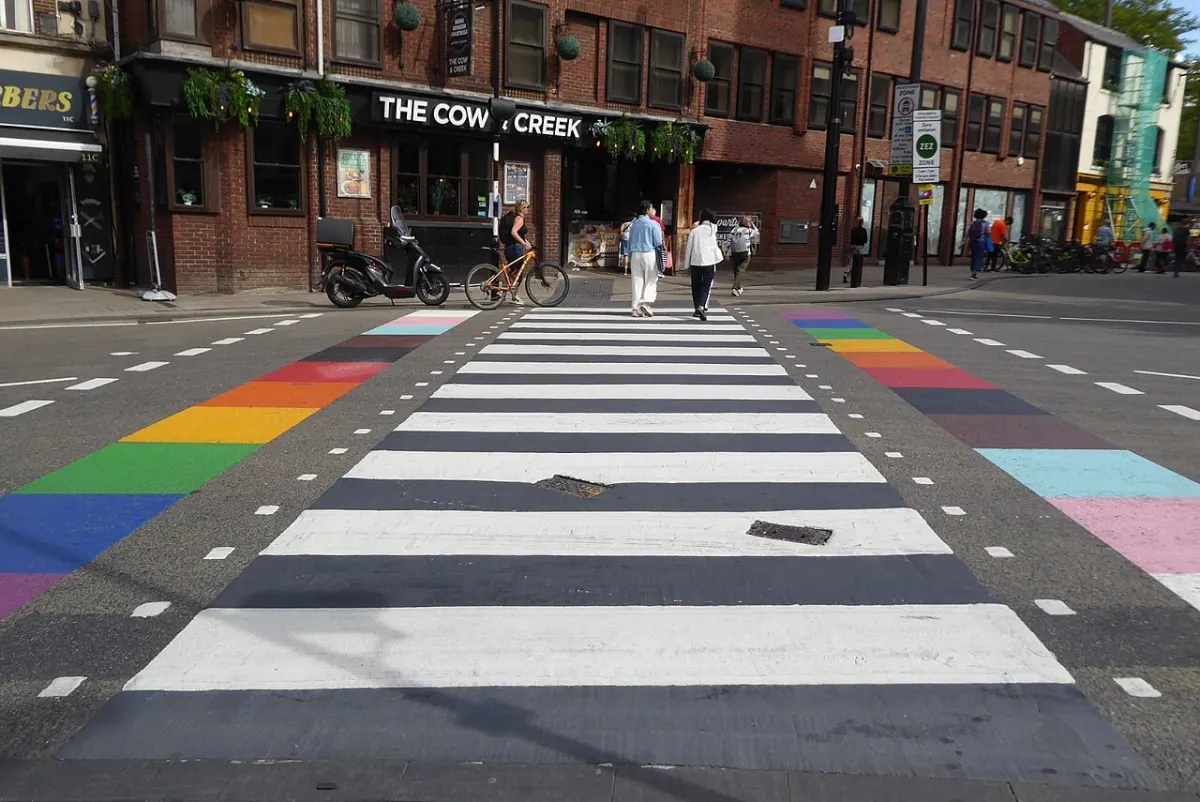 Pedestrian Detection System - A rainbow pedestrian crossing
