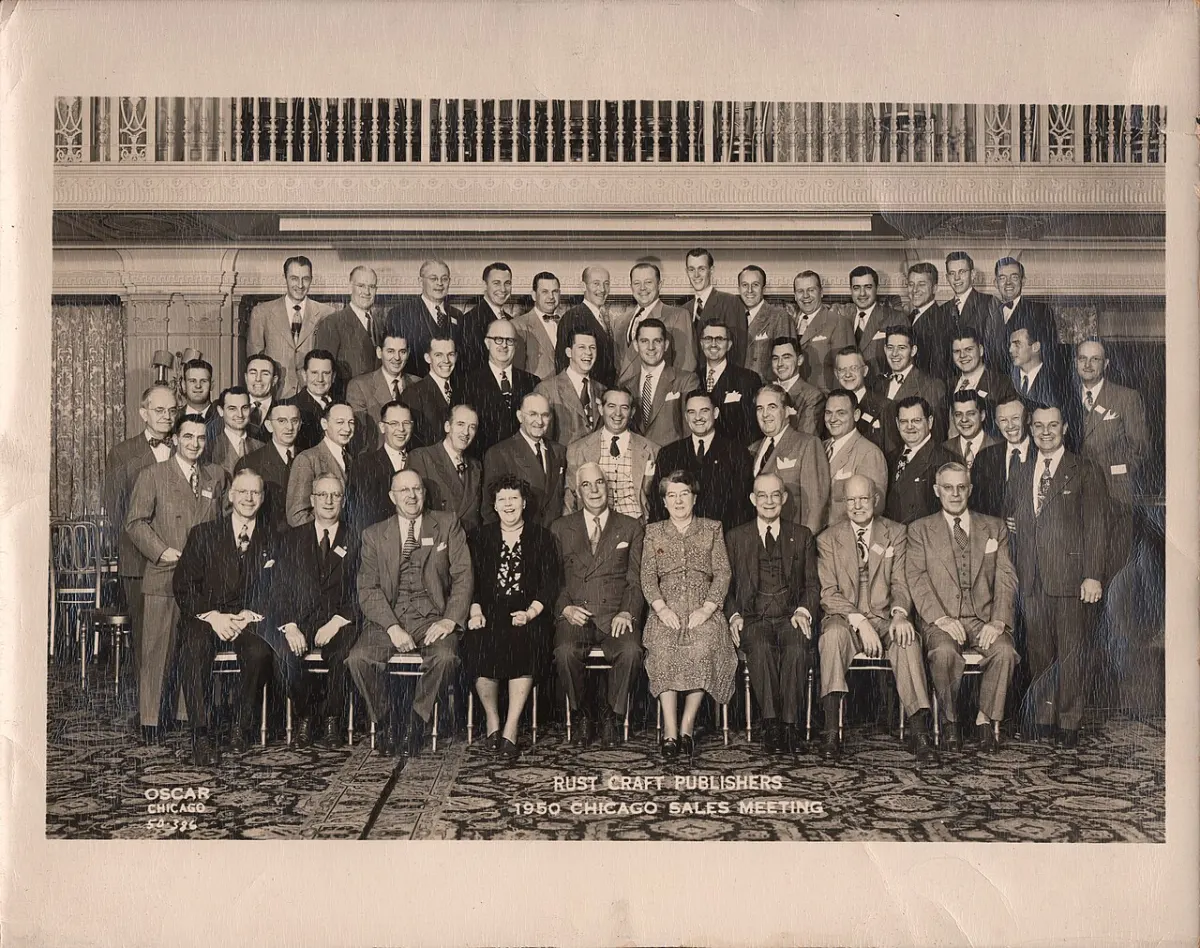 Quotation Management System - Rust Craft Publishers at Chicago Sales Meeting, 1950 - DPLA - 2db6db3030600650a7b9843d8e6f