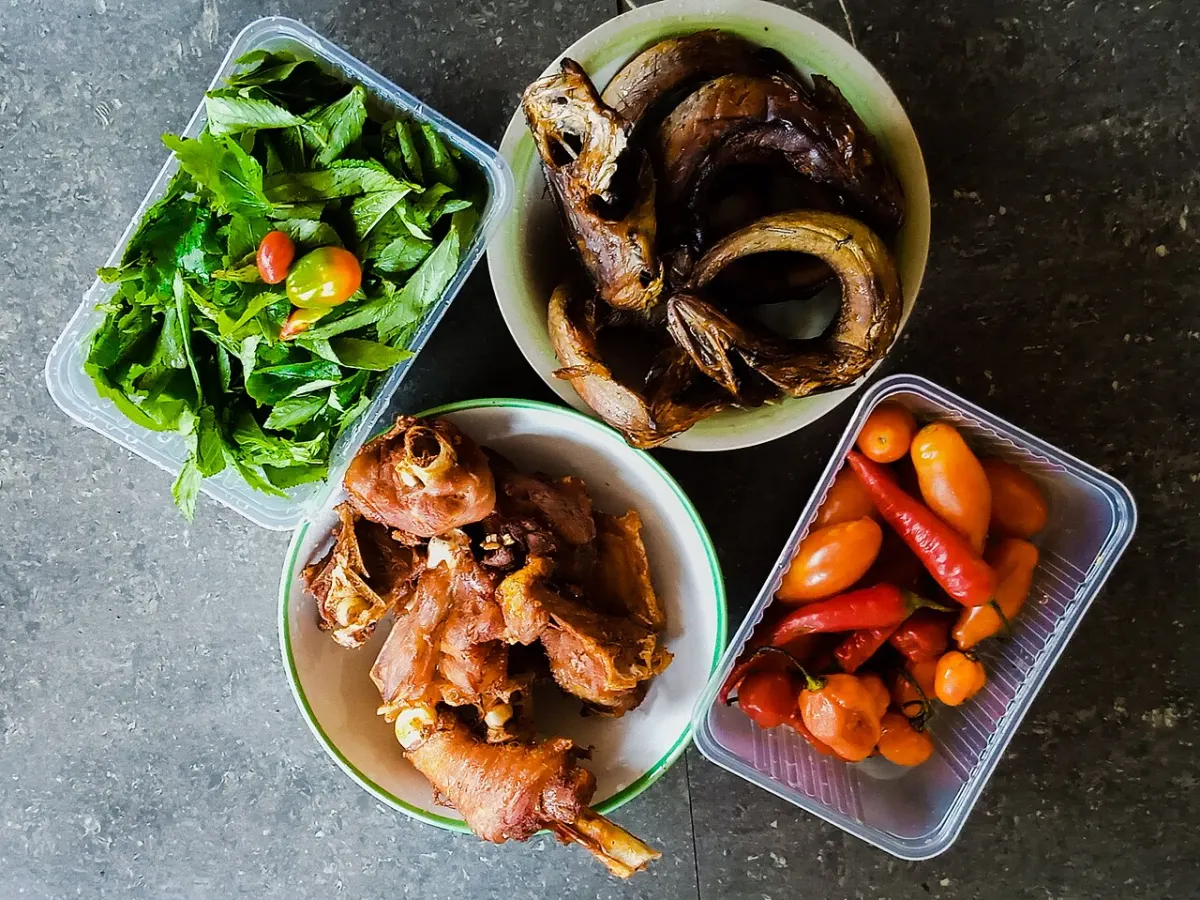 Recipe Finder App - Bowls of African Food Ingredients