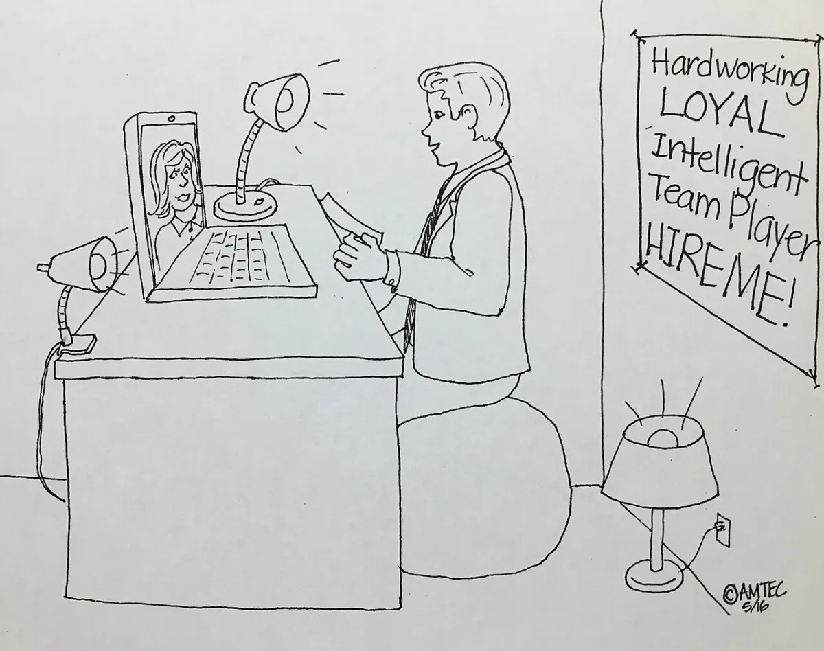 Recruitment Management System - Illustration - Skype Job Interview