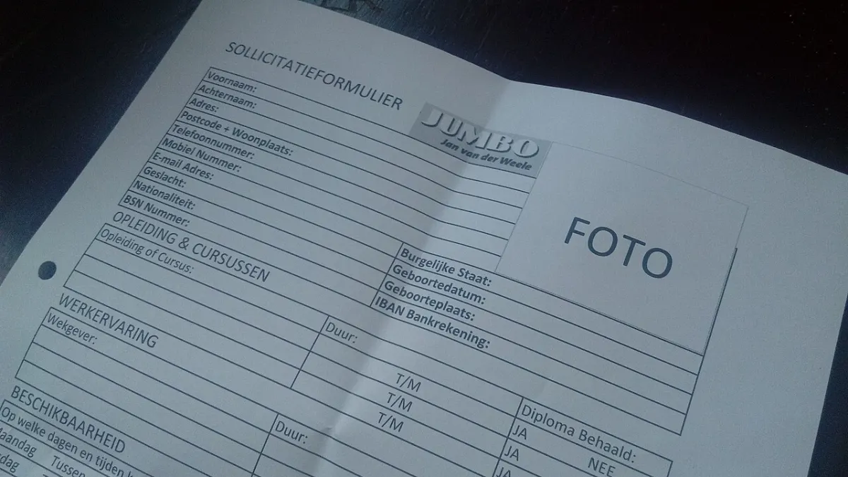 Resume Screening System - Jumbo Jan van der Weele job application form, Oude Pekela 02