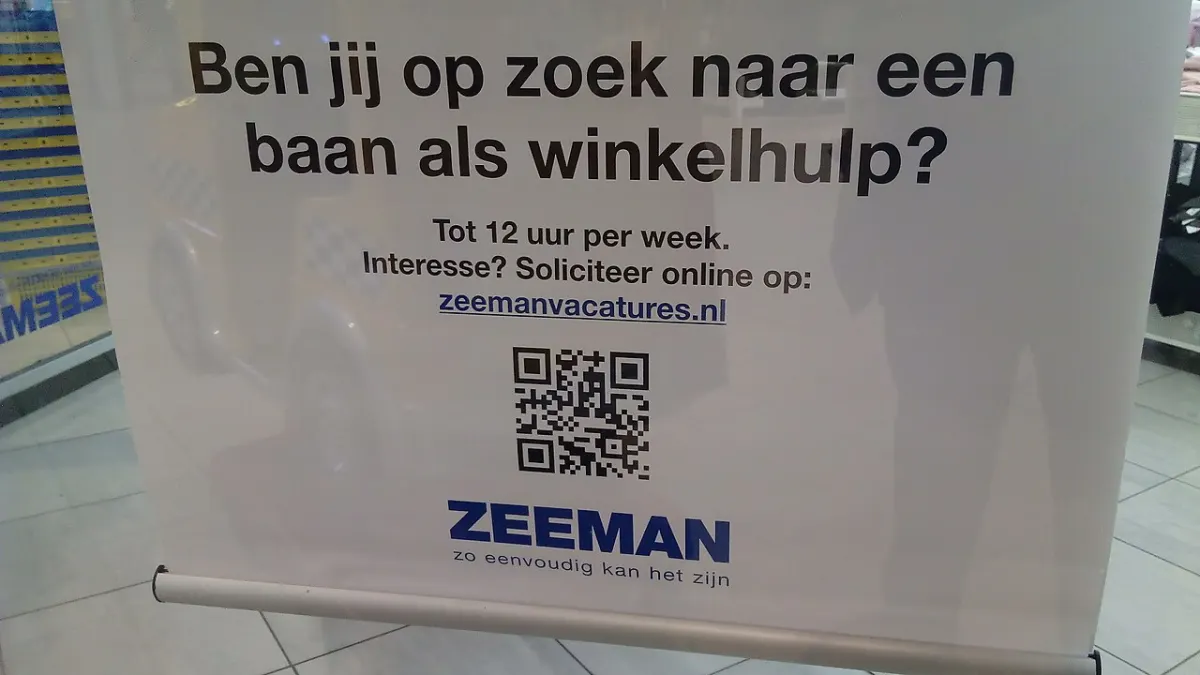 Resume Screening System - Zeeman job application quick response code, Oude Pekela 01