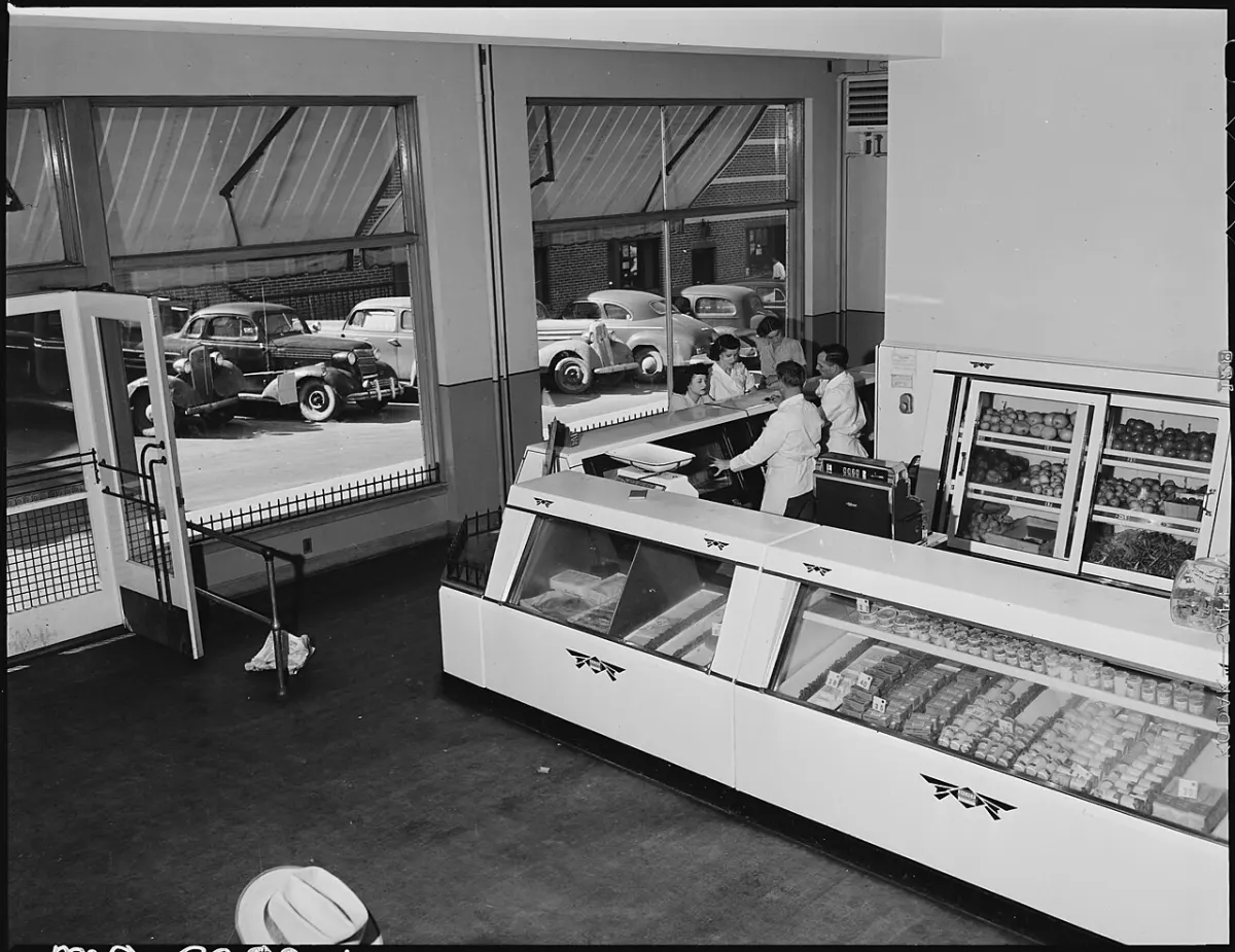 Retail Shop Billing Software - Meat counter in grocery store which is company owned. Inland Steel Company, Wheelwright ^1