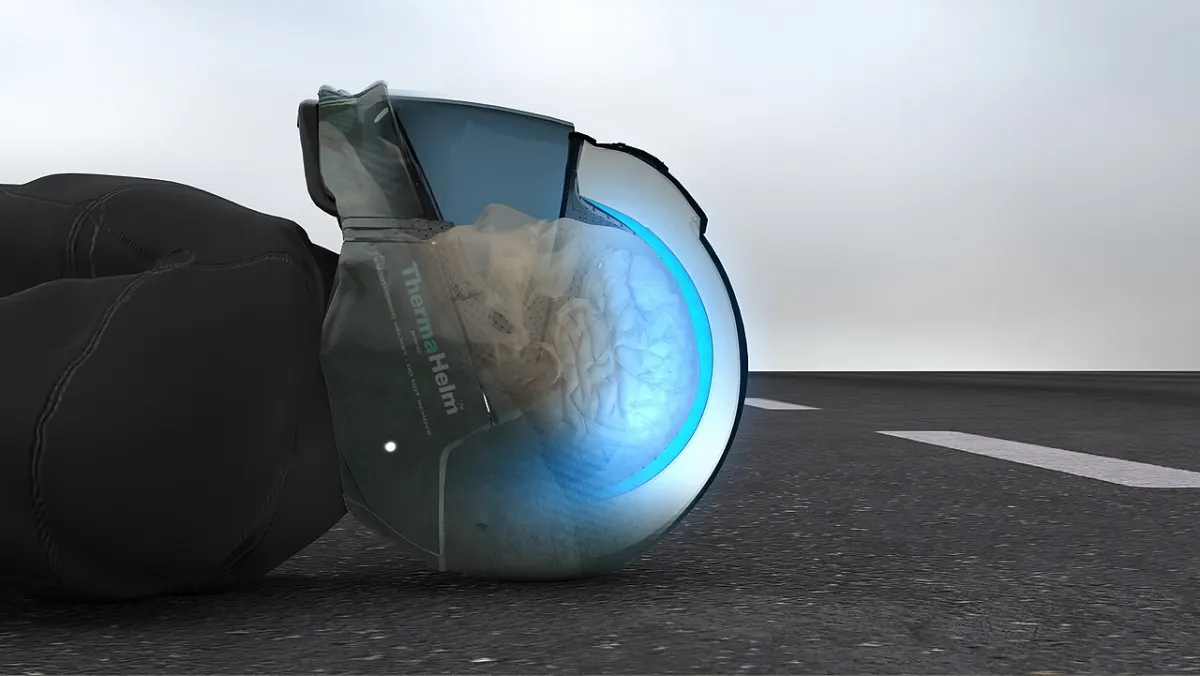 Smart Helmet - ThermaHelm Halo Brain Cooling Motorcycle Helmet