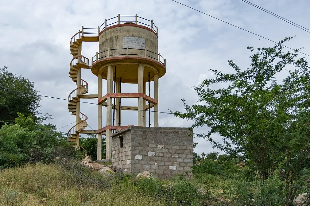 Smart Water Level Monitoring - Overhead water tank Raichur Karnataka rural water supply India