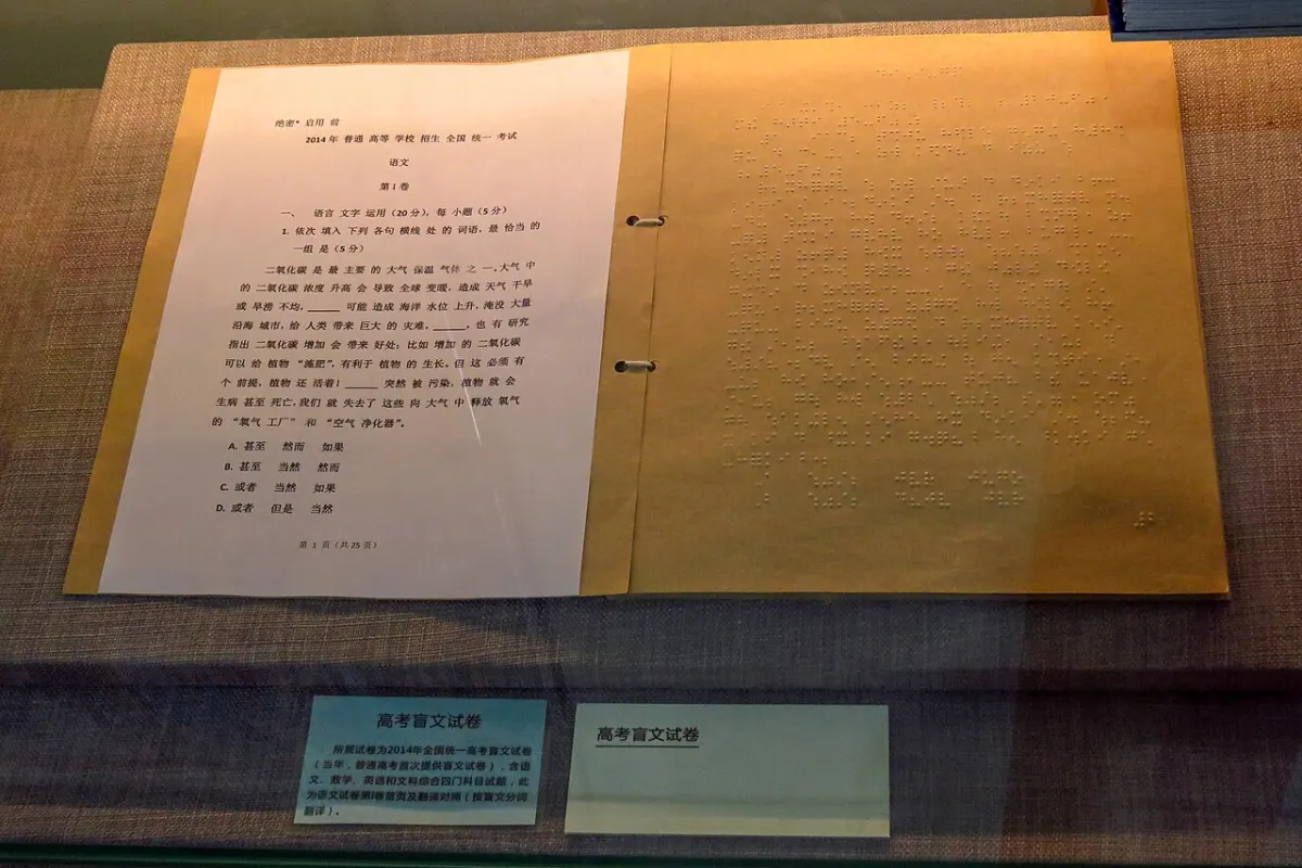 Student Mark Sheet Generator - Chinese braille exam paper in 2014 National College Entrance Examination