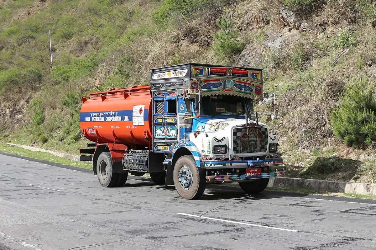 Vehicle Tracking System - Tank truck on Phuentsholing-Thimphu highway, Bhutan